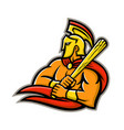 trojan warrior baseball player mascot vector image