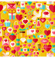 valentine day flat design yellow seamless pattern vector image