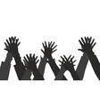 black silhouettes hands going for a high five vector image