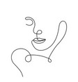 continuous line drawing woman face vector image