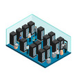 isometric datacenter concept vector image vector image