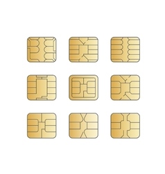 Mobile cellular phone sim card chip set Royalty Free Vector