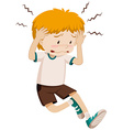 Sad boy having headache Royalty Free Vector Image