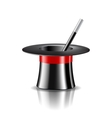 magic hat and wand on white background vector image