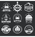 seafood monochrome emblems vector image vector image
