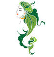 abstract hair style icon logo women face vector image
