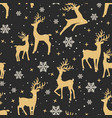 christmas seamless pattern with reindeer vector image