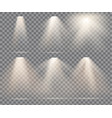 warm light set on a transparent vector image vector image