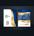 brochure cover design template with modern wavy vector image