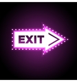 illuminated arrow shaped 3d exit sign vector image