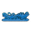 waves river isolated icon vector image vector image