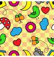 cartoon seamless pattern with flora and fauna vector image vector image