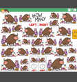 counting left and right pictures of comic bull vector image vector image
