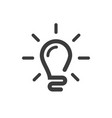 light bulb line icon isolated on white vector image vector image