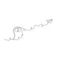 person with confused feelings in one continuous vector image