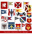 set of vintage heraldic elements for design vector image
