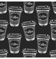 hand drawn coffee seamless pattern coffee to go vector image vector image