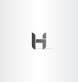letter h black logotype icon element vector image vector image
