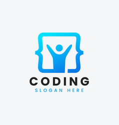 Modern computer programming coding logo design Vector Image