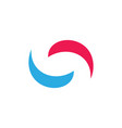 two curves simple motion circle geometric logo vector image