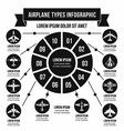 airplane types infographic concept simple style vector image