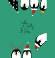 christmas card with penguins vector image