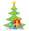 gifts under christmas tree vector image vector image