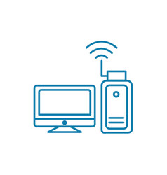 Access point linear icon concept point Royalty Free Vector