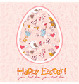 easter egg cute floral card vector image