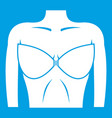 female breast in a bra icon white vector image