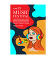 music song festival banner invitation text poster vector image