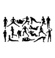 running silhouettes vector image vector image