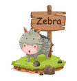 animal alphabet letter z for zebra vector image vector image
