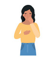 avatar woman with dry cough design vector image
