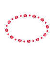 oval frame with hearts and flowers template vector image vector image