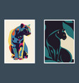 panther and leopard of a wild animal vector image