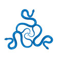 set of three blue snakes in cartoon flat style vector image