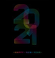 2021 happy new year numbers minimalist style vector image vector image