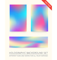 set of holographic trendy backgrounds can be used vector image