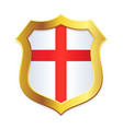 classic shield gold edge with english flag vector image vector image