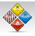 danger round corner warning sign set vector image