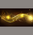 gold sparkle wave on black blurred background vector image