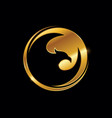 golden bird circle sign vector image vector image