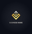 square v initial star gold logo vector image vector image