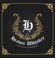 vintage luxury monogram logo template vector image