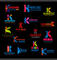 business icons and company symbols of letter k vector image