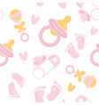 seamless pattern baby shower flat icons its vector image