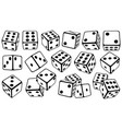 set of dice in different positions vector image