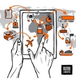 logistic sketch concept vector image vector image