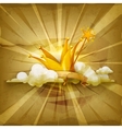 magic wand and crown old style background vector image vector image